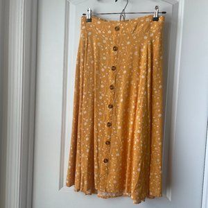 Yellow and White Floral Skirt